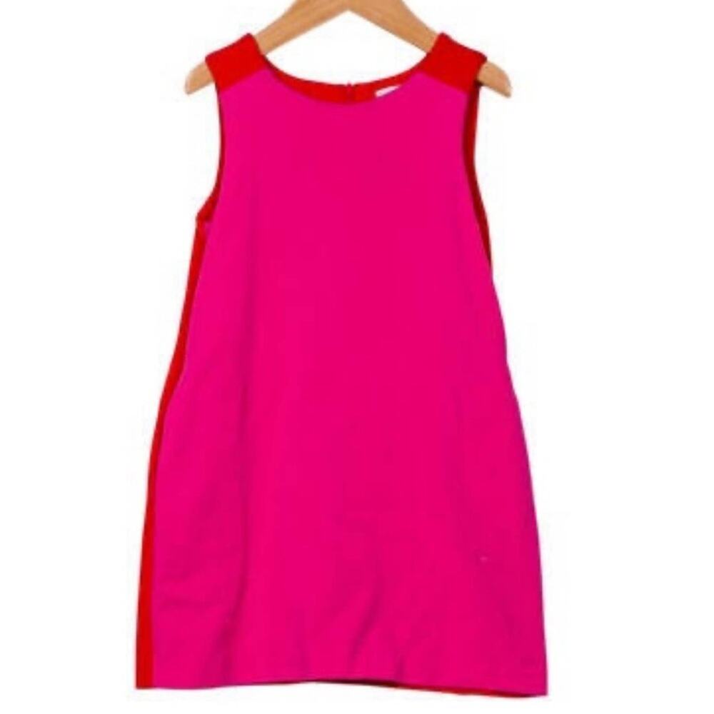 Lisa Perry Kid’s Pink and Red Colorblock Sleeveless A-Line Shift Dress Size 14
